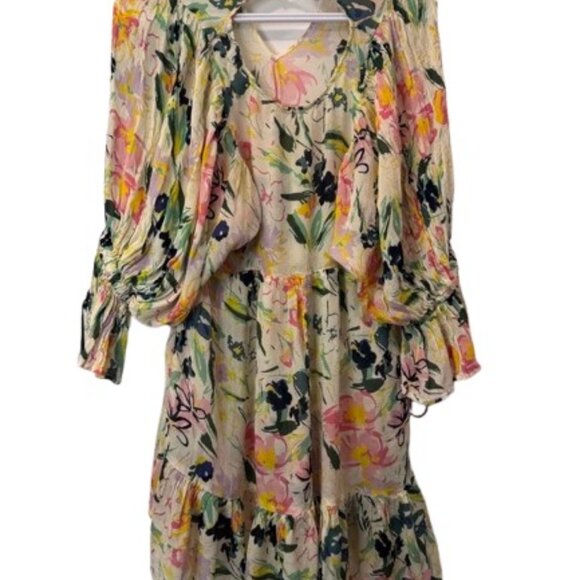 Ted Baker Leyone abstract floral-print crepe coverup dress size L - Picture 5 of 9